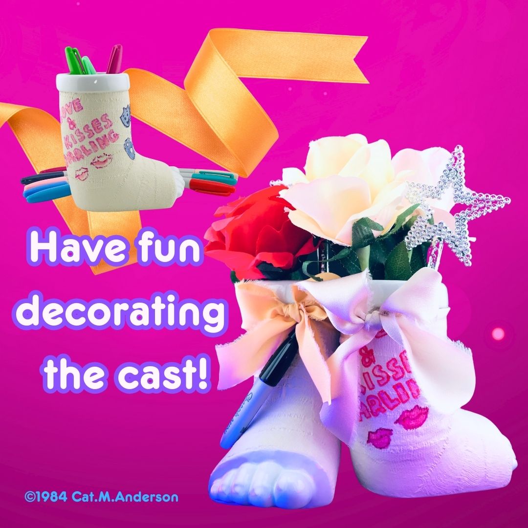 Creative fun with the Break a Leg mug and vase!  Decorate the cast for your actors, patients, stars and loved ones.