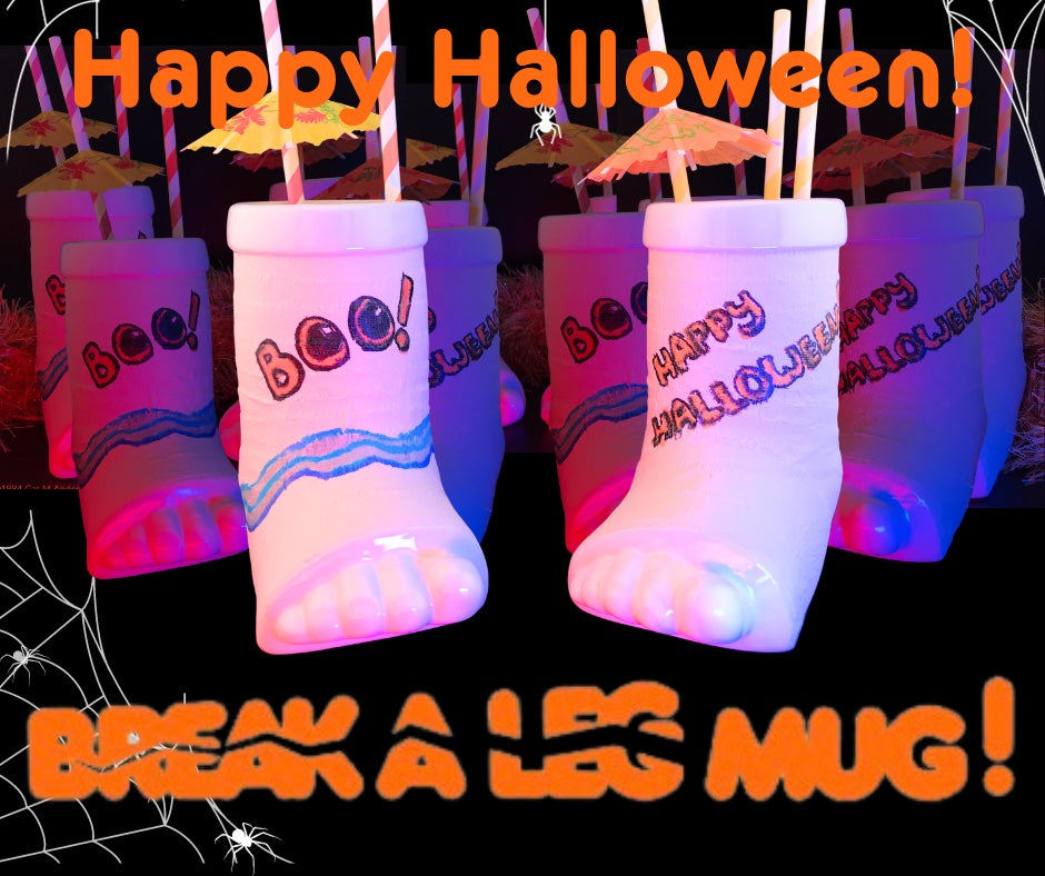 Break A Leg Mug - you can write on the cast!  Free shipping in the contiguous United States!