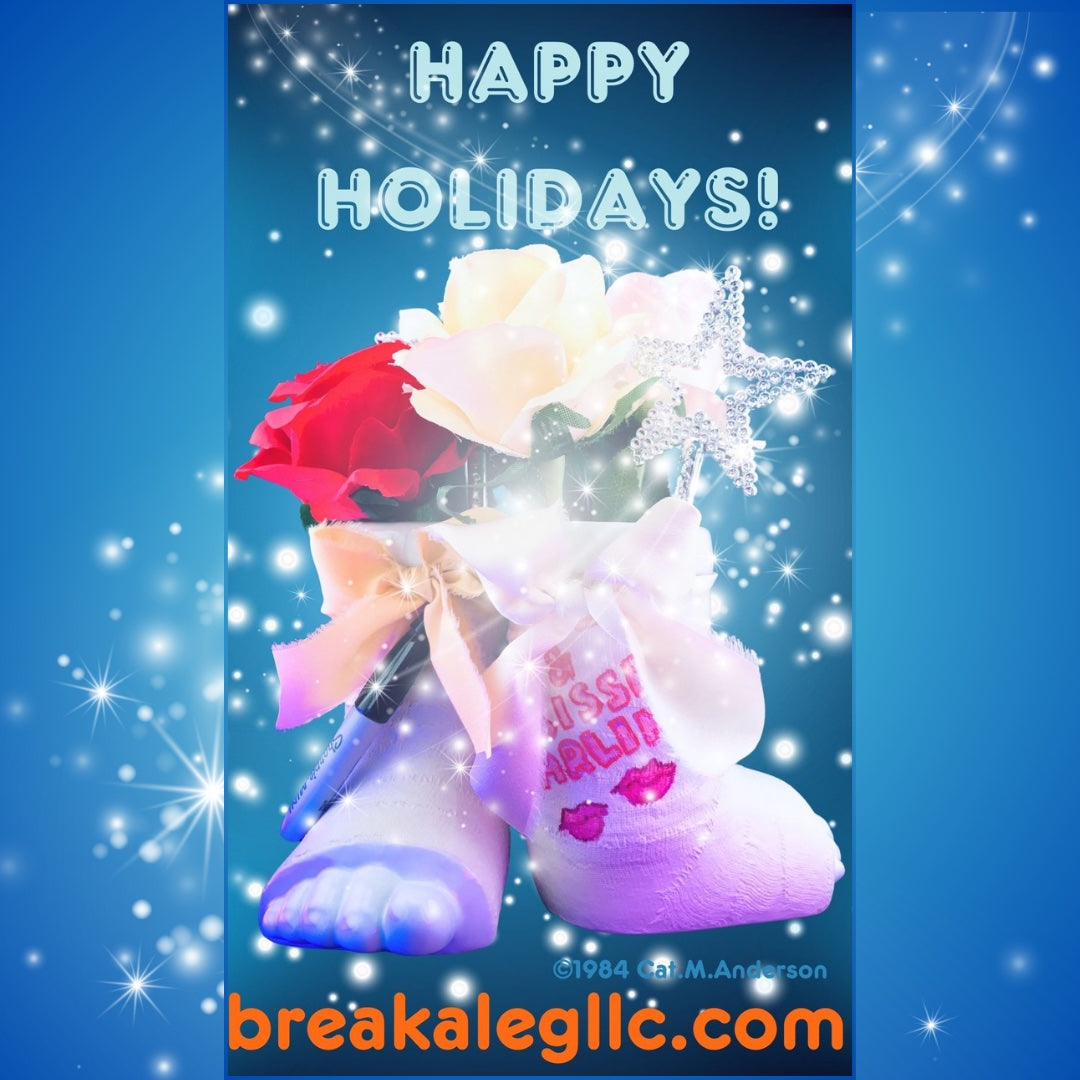 Happy Holidays with the Break a Leg mug and vase.  Decorate the cast and fill with flowers and treats.