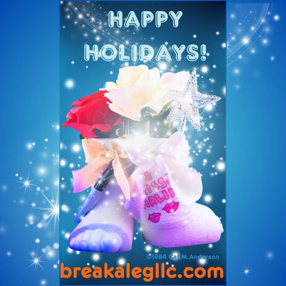 Happy Holidays with the Break a Leg mug and vase.  Decorate the cast and fill with flowers and treats.
